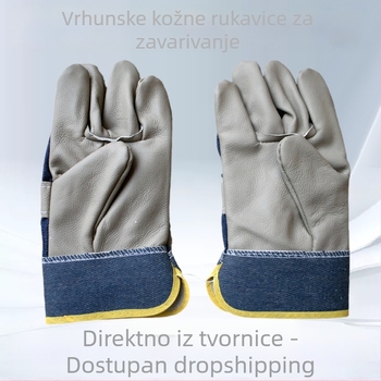 Kratke rukavice za zavarivanje od kože prvog sloja, otporne na habanje i zaštita od opeklina.