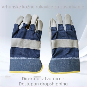 Kratke rukavice za zavarivanje od kože prvog sloja, otporne na habanje i zaštita od opeklina.