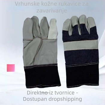 Kratke rukavice za zavarivanje od kože prvog sloja, otporne na habanje i zaštita od opeklina.