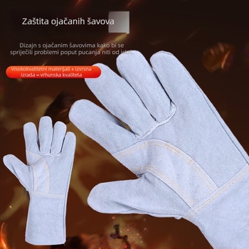 Rukavice za zavarivanje od goveđe kože, debele, toplotna izolacija, otporne na habanje, mekane i udobne za zavarivače