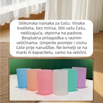 Silikonska navlaka za čašu od 550 ml za djecu, prozirni potpuno pokriven zaštitni omotač, kompatibilan sa slamkom