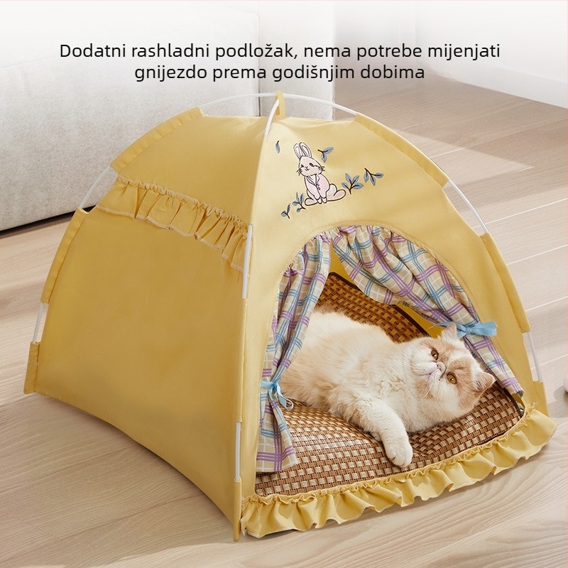 Šator za kućne ljubimce i kućica za male pse, uklonjiva i periva, zatvorena mačja kućica