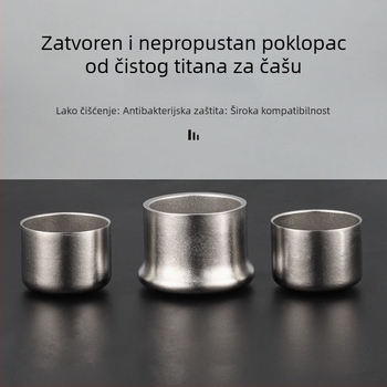 Poklopac za čašu od čistog titana — antibakterijski, održava svježinu, za izravno ispijanje, kompaktan i prijenosan