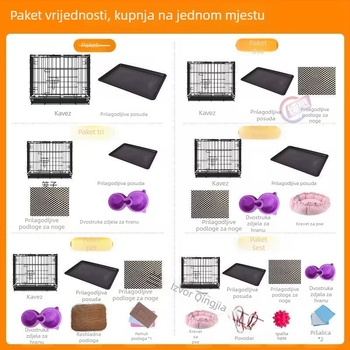 Čvrst sklopivi kavez za manje i srednje pse, kućni ljubimac kavez s pladnjem za toaletu