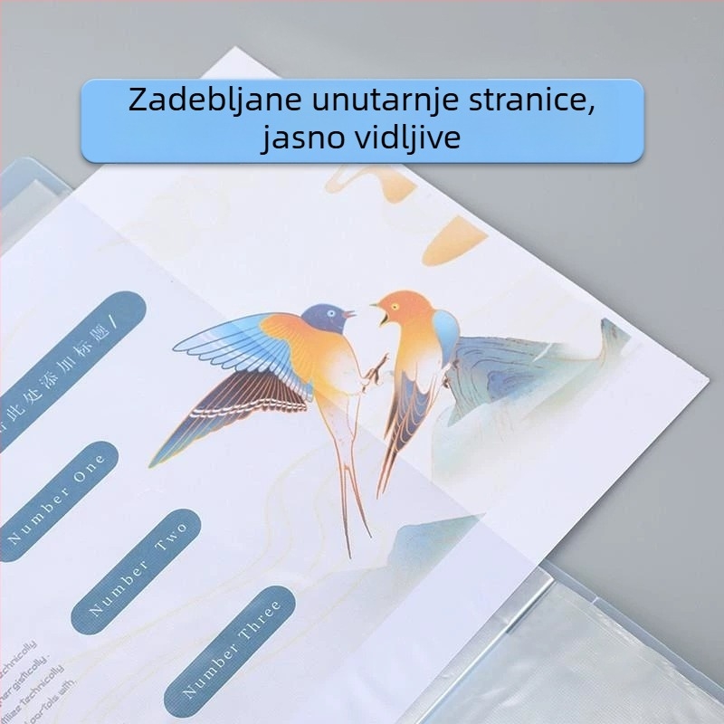 A4 informativna bilježnica s umetnim stranicama, fotoalbum s prozirnim unutarnjim stranama, organizator za ispitne listiće, mappa za partiturne, zbirka prenatalnih potvrda i nagrada
