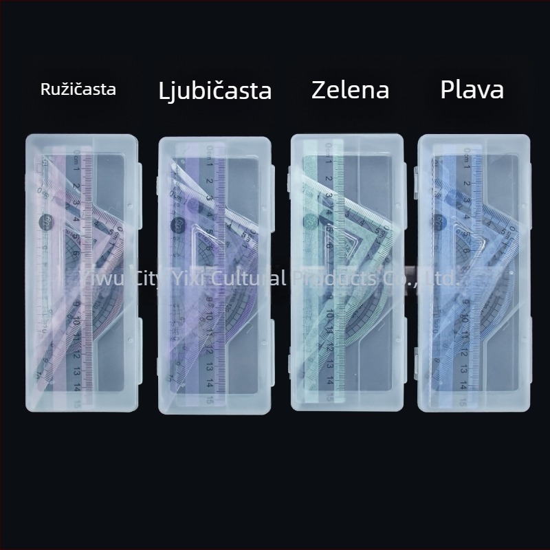 Aurora set pravila s promjenjivom bojom, 4 plastična pravila u kutiji