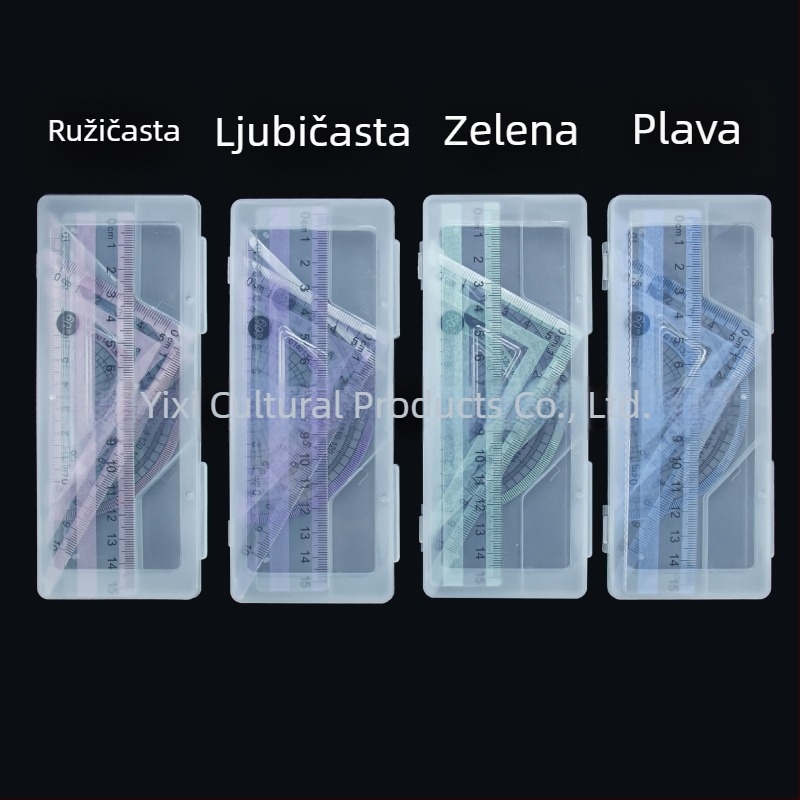 Aurora set pravila s promjenjivom bojom, 4 plastična pravila u kutiji