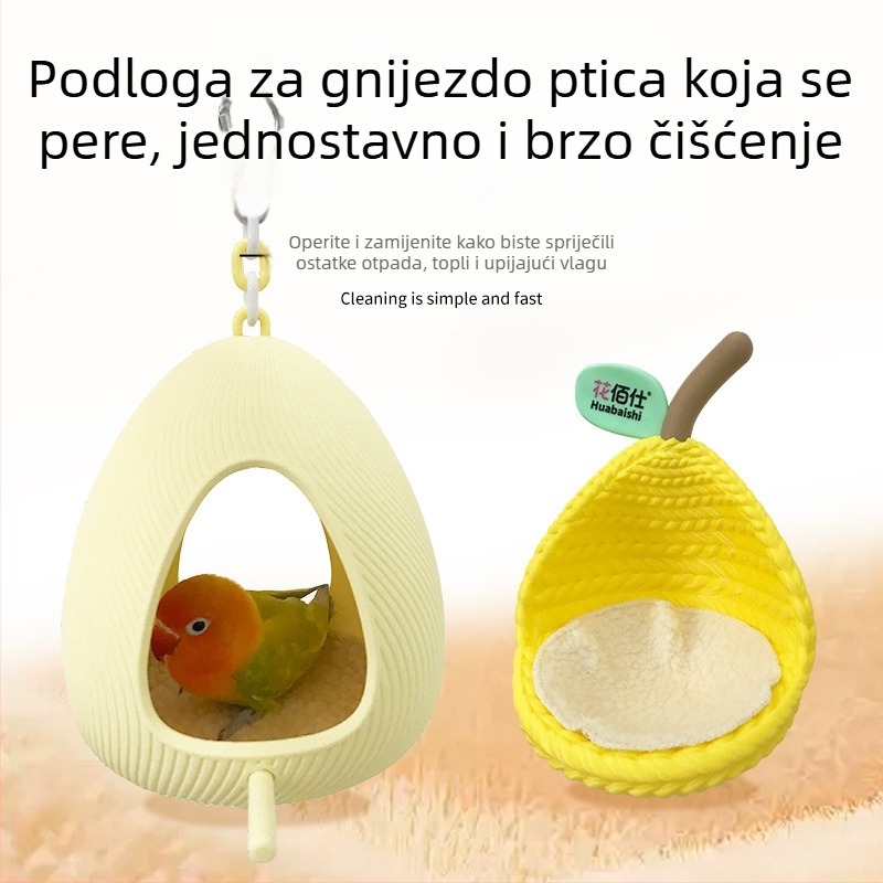 Pamučni jastučić za gnijezdo u kavezu za male ptice zimi