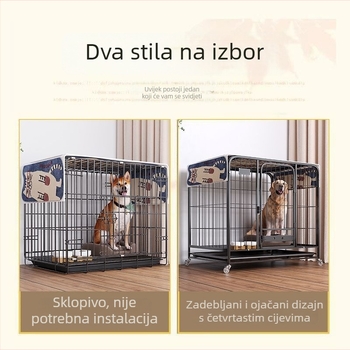 Žičana kućica za pse, unutarnja upotreba, za male do velikih pasa, s ladicom za toalet; pogodna i za mačke i kuniće.