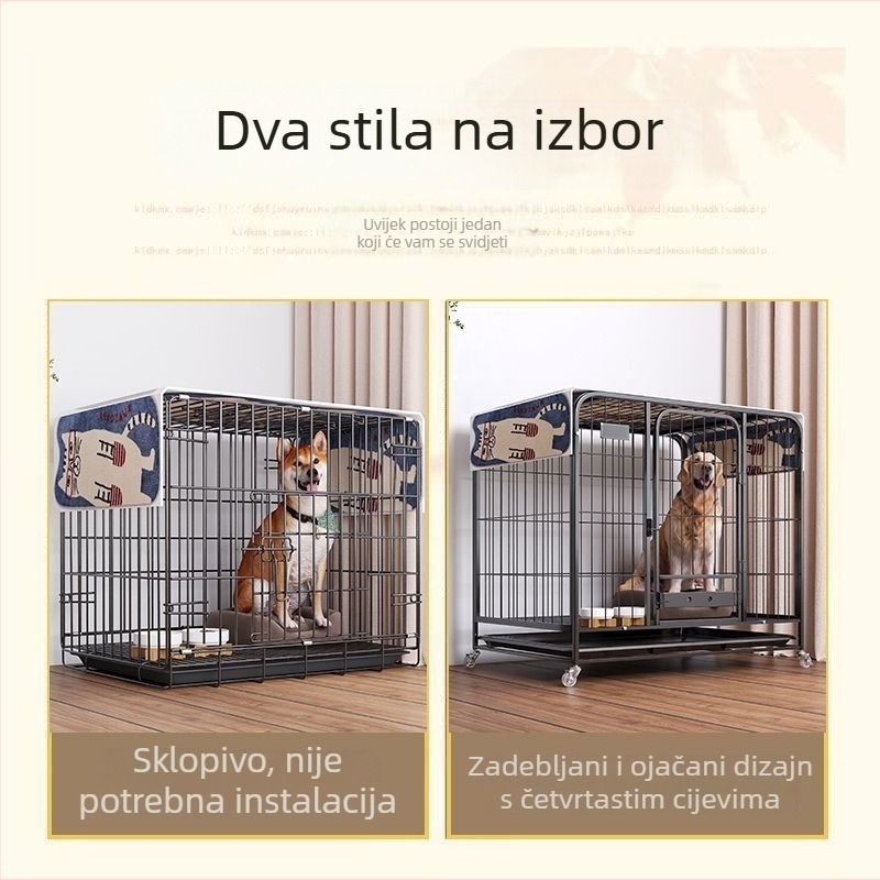 Žičana kućica za pse, unutarnja upotreba, za male do velikih pasa, s ladicom za toalet; pogodna i za mačke i kuniće.