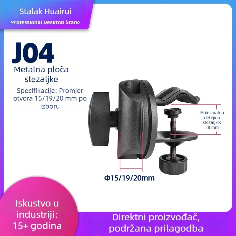 Podni stalak za live streaming s križnim mikrofonskim štandom, plastična univerzalna stezaljka, pričvrsna pločica i produžni nosač