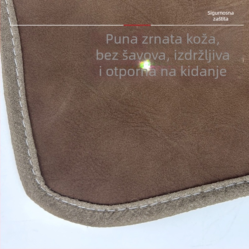 Dvoslojni kožni prednji dio za zavarivanje od teleće kože, toplinska izolacija, zaštita od opeklina i iskri, plamenoodbojno zaštitno odijelo za zavarivače