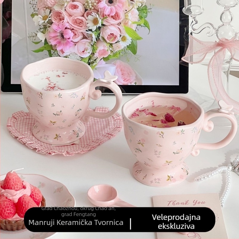 Keramička šalica u stilu Instagrama, slatka i kreativna, minimalistički dizajn, visok estetski dojam, velik kapacitet, kućna upotreba