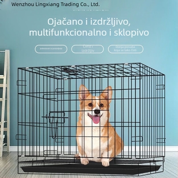 Kavez za kućne ljubimce za male pse, mačke, zečeve i kokoši, unutarnja uporaba, s integriranim zahodom, debeli i ojačani okvir