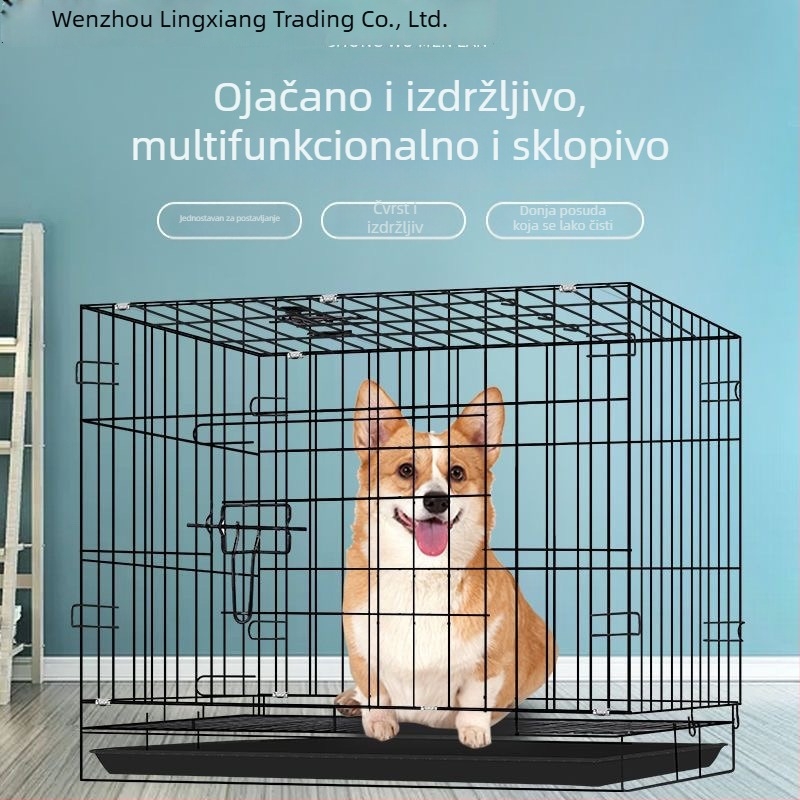 Kavez za kućne ljubimce za male pse, mačke, zečeve i kokoši, unutarnja uporaba, s integriranim zahodom, debeli i ojačani okvir