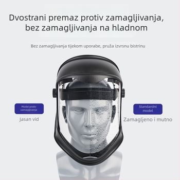 Prozirni cijelolni zaštitni štit za lice s anti-fog zaštitom, zaštita od prašine za brušenje i rezanje te prskanje pesticida