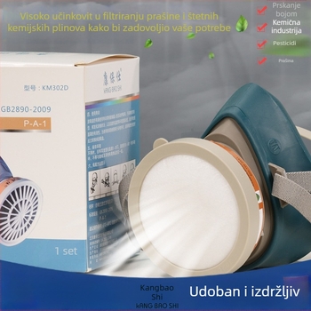 Kangbaishi 302D Set zaštitne maske protiv prašine i toksina: zaštita od formaldehida i benzola, za bojanje i dekoriranje, zaštita u rudarskoj i kemijskoj industriji