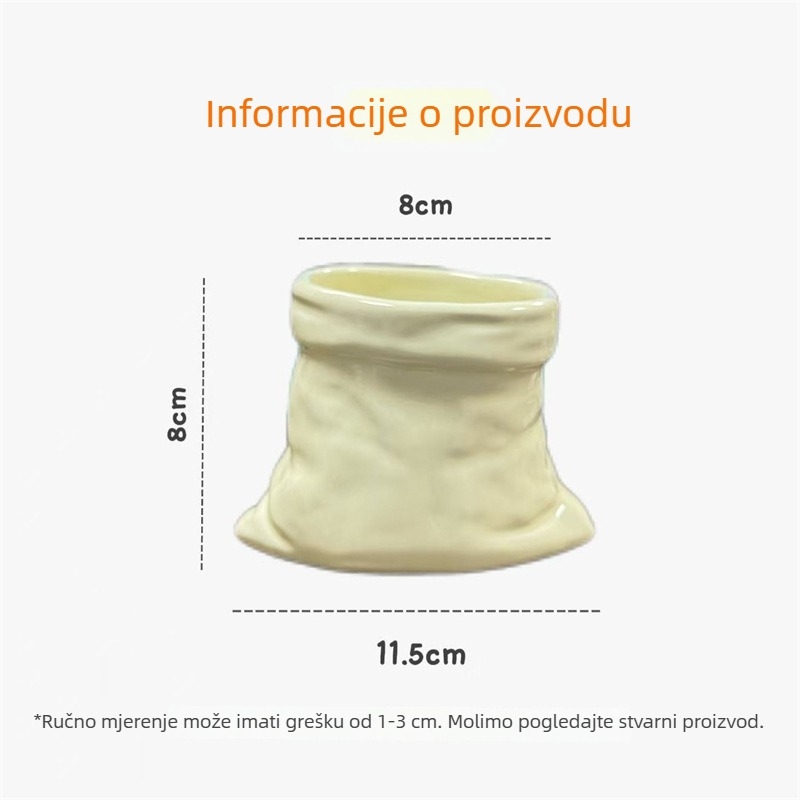 Keramička šalica u obliku platnene torbe, retro stil, za kavu latte – izdanje za par