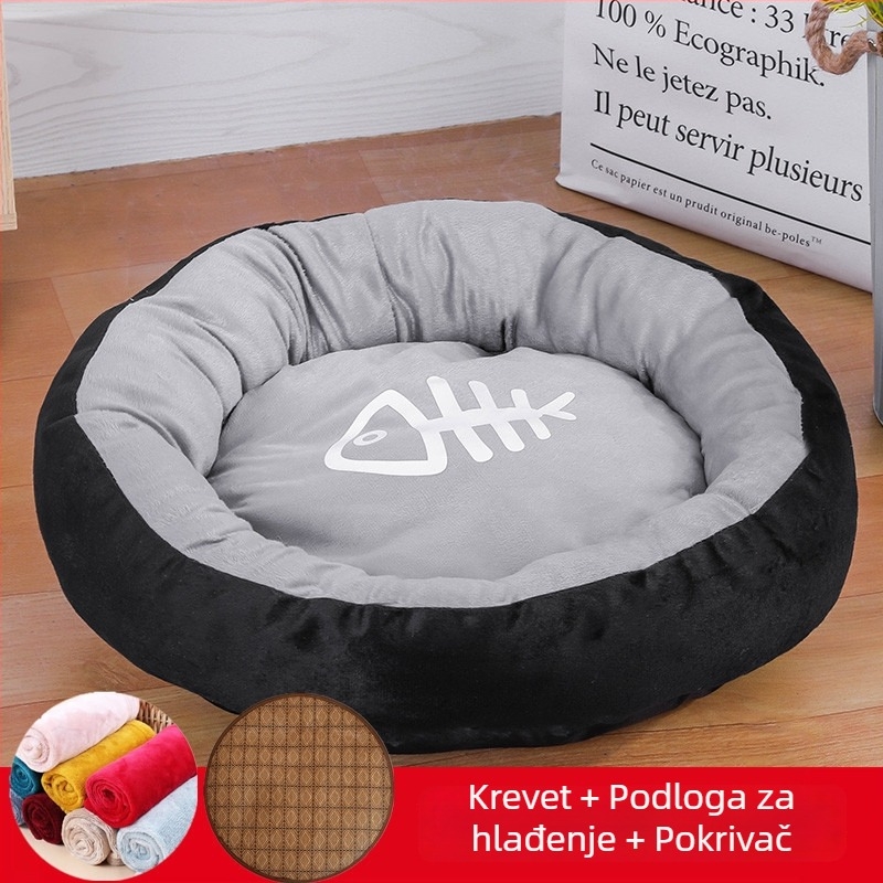 Mačji krevet i kućica za sve sezone, debeli topli madrac za mačke i mačiće