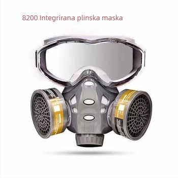 Gas maska 8200 s integriranim naočalama, za prskanje bojom, pesticidima, formaldehidom i kemijskim prašinama, KN95