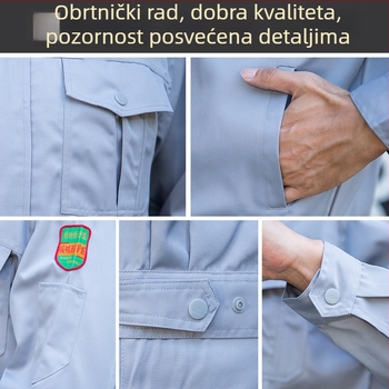 Kemijsko zaštitno odijelo s dugim rukavima za proljeće-jesen-zimu, otporno na kiseline i lužine te antistatično, s mogućnošću prilagođenog logotipa
