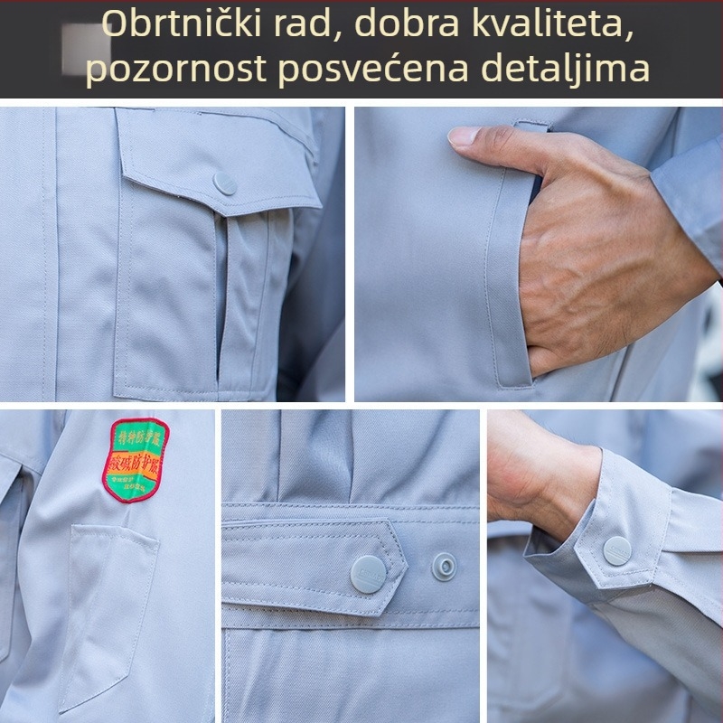 Kemijsko zaštitno odijelo s dugim rukavima za proljeće-jesen-zimu, otporno na kiseline i lužine te antistatično, s mogućnošću prilagođenog logotipa
