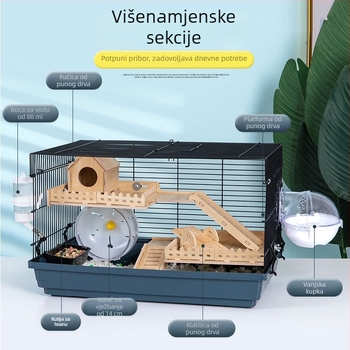 Metalni dvokatni kavez za hamster, model 47, velika kućica u stilu vile, pogodna za sve sezone