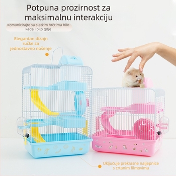 Metalni kavez za hamstere s dvostrukom namjenom, velika dvokatna luksuzna vila za zlatne hamstere