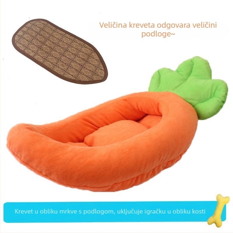 Banana oblikovano leglo za kućne ljubimce za pse i mačke, s odvojivim i pranjem dijela, za sve sezone, pogodna za male i srednje pse, uključujući korgije, toplo zimi