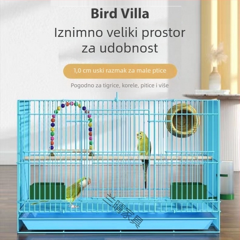 Veliki metalni kavez za ptice – komplet za papige, uzgoj i dekoraciju.