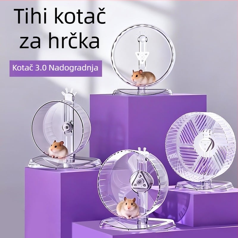 Izuzetno tiho veliko trkaće koluto za hamstere uz nosač za uređenje staništa
