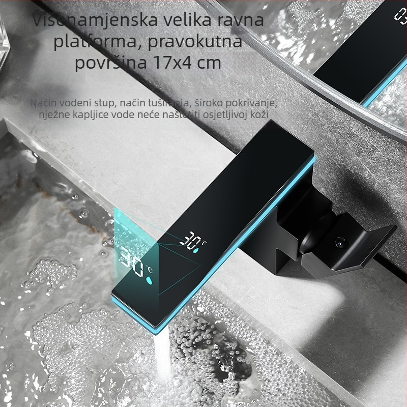 Pametna slavina za kupaonicu s digitalnim zaslonom i LED ambijentalnim svjetlom za umivaonik (topla i hladna voda)