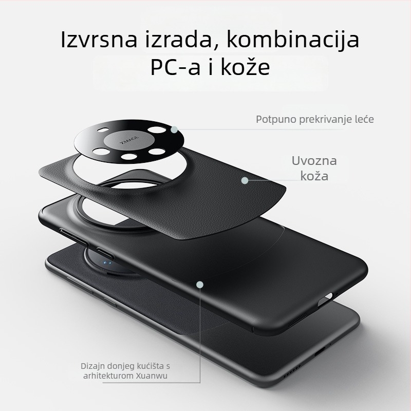PU kožna torbica za Huawei Mate70 Pro, potpuno prekrivanje, modularni dizajn, poslovni stil, otpornost na pad, Pura70 tvrdi kućište
