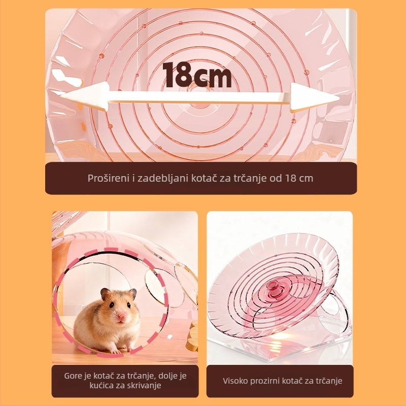 Hamster Frisbee točak s skrivenom kućicom i dekorom prostora