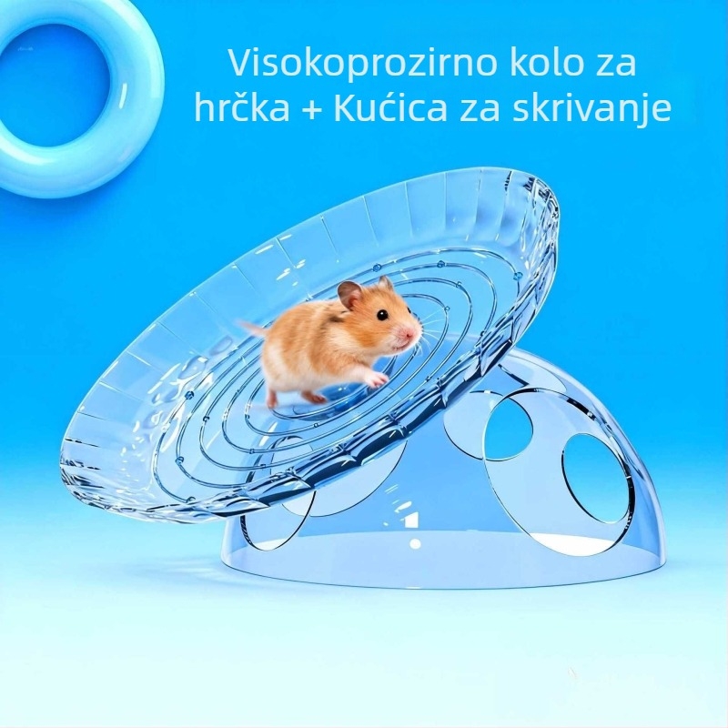 Hamster Frisbee točak s skrivenom kućicom i dekorom prostora