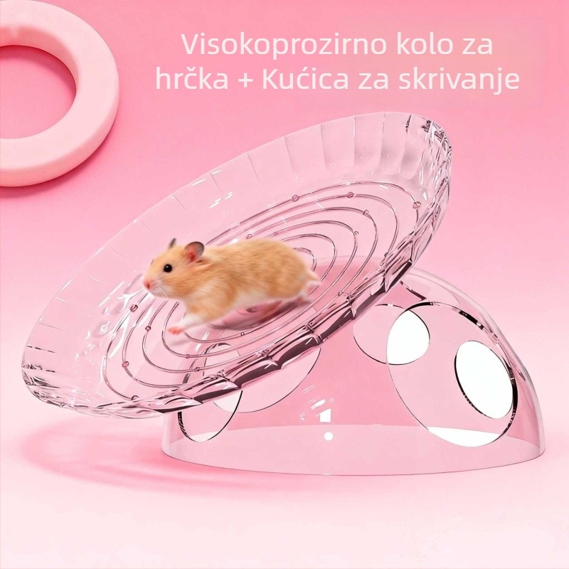 Hamster Frisbee točak s skrivenom kućicom i dekorom prostora