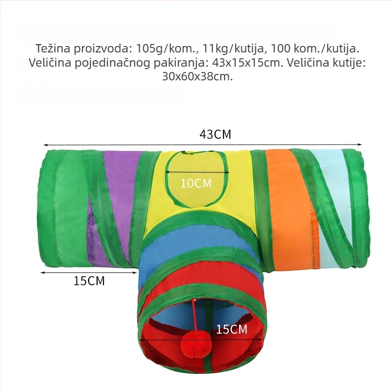 Dugačak tunel za mala kućna ljubimca — poliester gnijezdo za hamster i veverice
