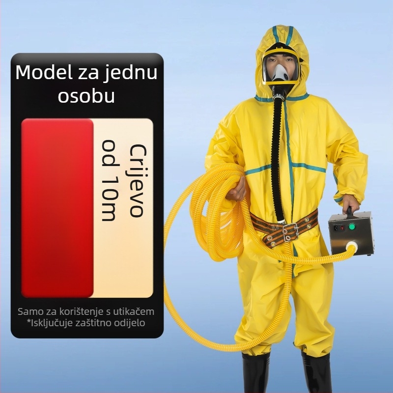 Respirator s napajanjem zraka i dugim crijevom za prskanje toksičnih plinova, latex – novi model