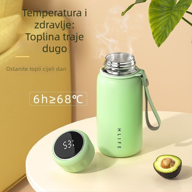 Inteligentna ručna termos šalica za djevojčice s prikazom temperature, slatka mini školska boca od 304 nehrđajućeg čelika