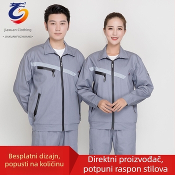 Antistatični muški radni kombinezon s dugim rukavima, izdržljiva pamuk tkanina, za proljeće i jesen
