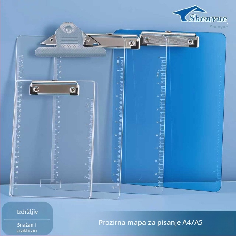 Prozirni plastični clipboard A4 s površinom za pisanje — uredski pribor za sastanke i ispite