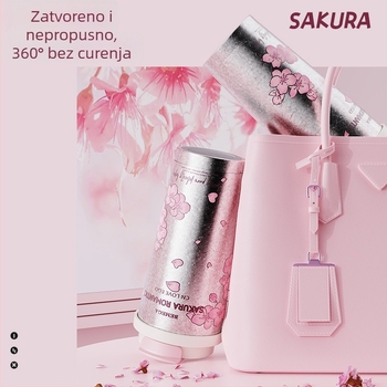 Bemega izolirana čaša od čistog titana za žene, dizajn sakura cvijeta, model 2026, sa slamkom, za kavu i vodu