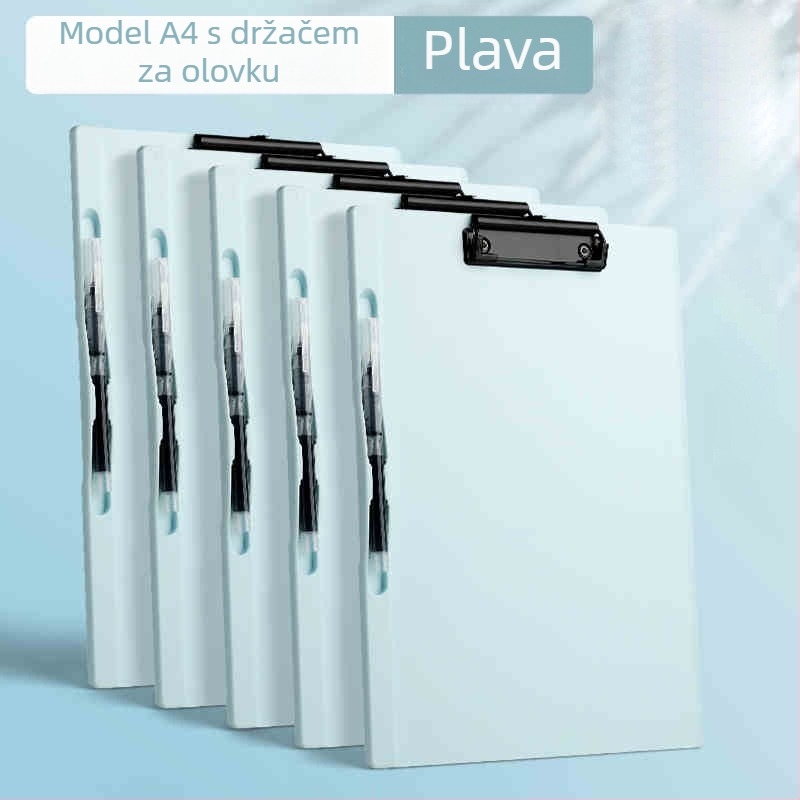 A4 debeli dokumentni folder s klipom, ploča za pisanje, držač olovke i klip za jelovnik