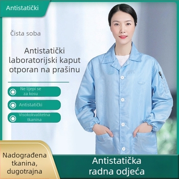 Plavi antistatni laboratorijski kaput za odrasle, unisex, plus veličine, zaštitno odijelo za elektroniku, laboratorije i preradu hrane