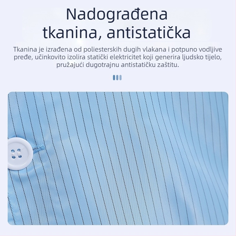 Plavi antistatni laboratorijski kaput za odrasle, unisex, plus veličine, zaštitno odijelo za elektroniku, laboratorije i preradu hrane