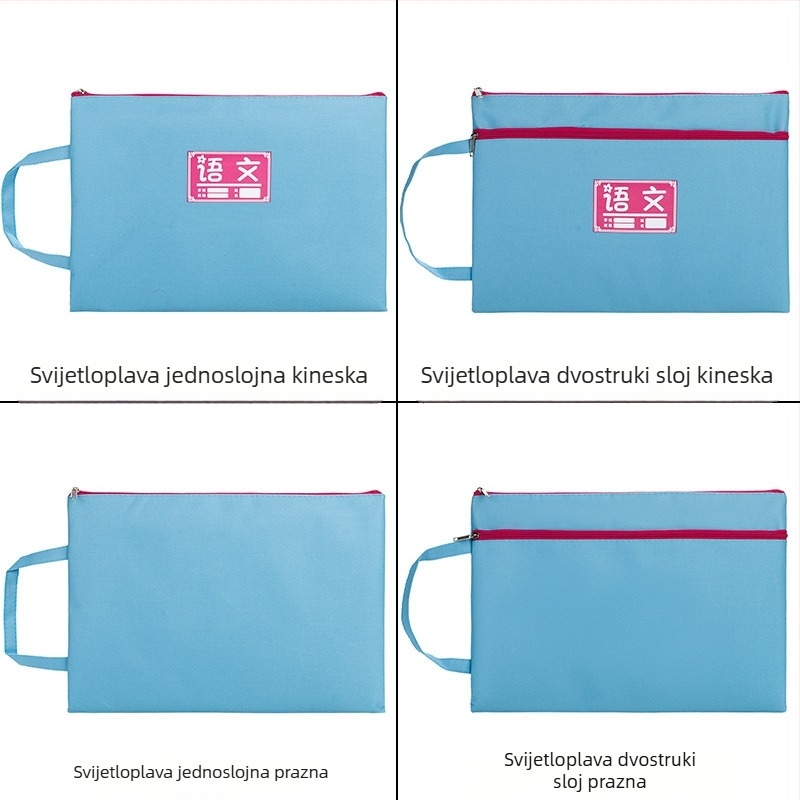 A4 vodootporna torbica za dokumente sa zatvaračem — jednoslojna školska organizator za dokumente i ispite, za tiskanje