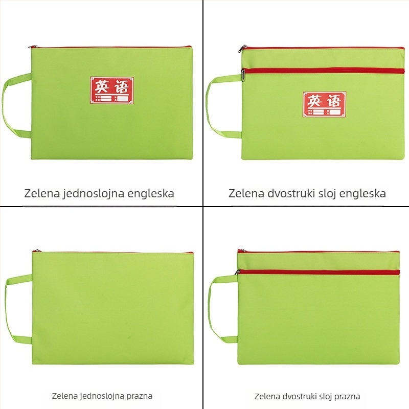 A4 vodootporna torbica za dokumente sa zatvaračem — jednoslojna školska organizator za dokumente i ispite, za tiskanje
