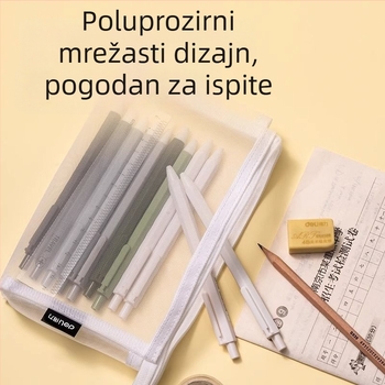 Deli prozirna mrežasta torbica za olovke BC347, za školu i ispite