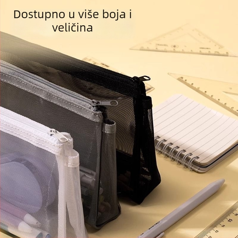 Deli prozirna mrežasta torbica za olovke BC347, za školu i ispite