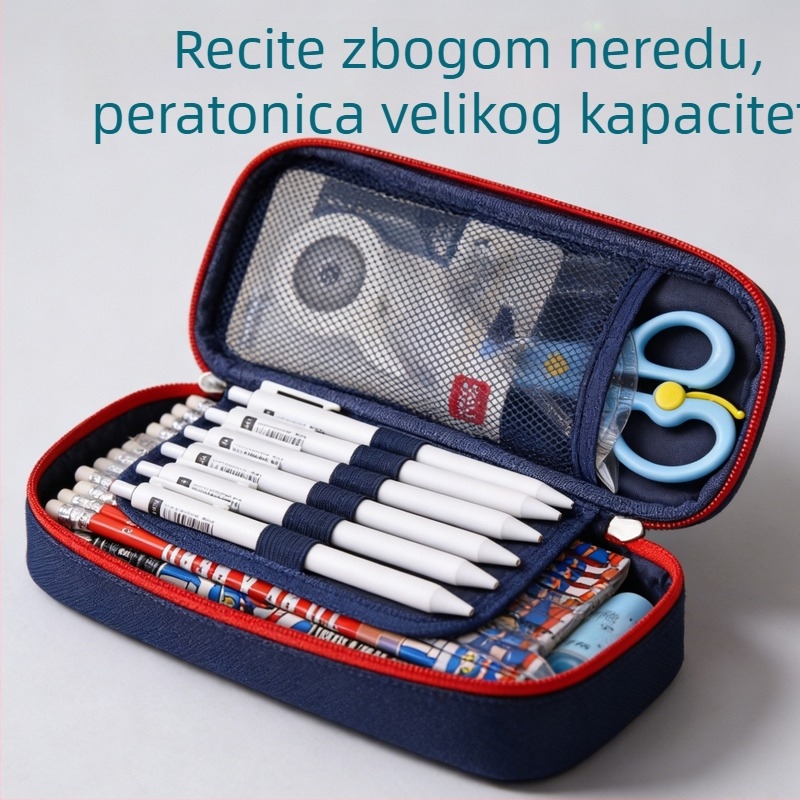 Torbica za olovke i školske potrepštine u korejskom stilu, velik kapacitet, od Oxford tkanine